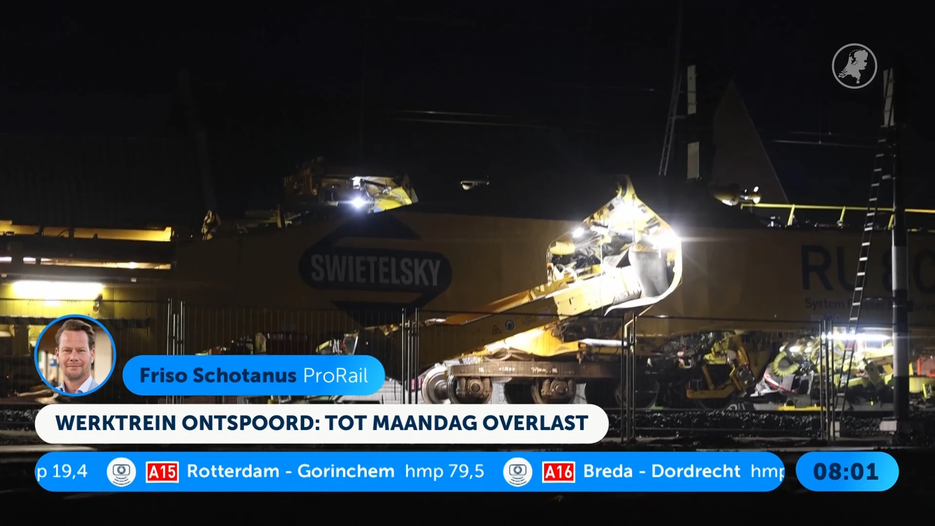 Geen treinen Den Bosch–Tilburg na ontspoorde werktrein