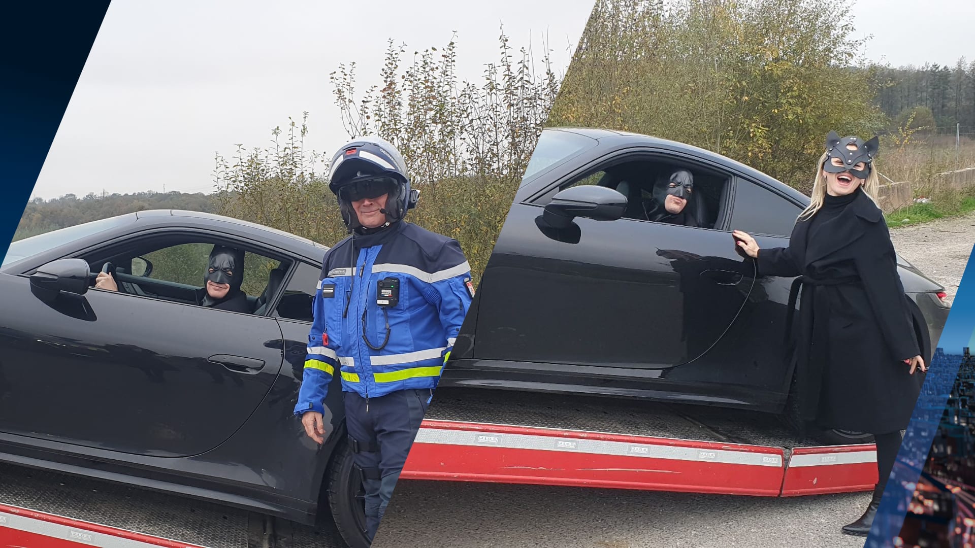 Batman en Catwoman aangehouden door Franse politie na dollemansrit in Batmobile