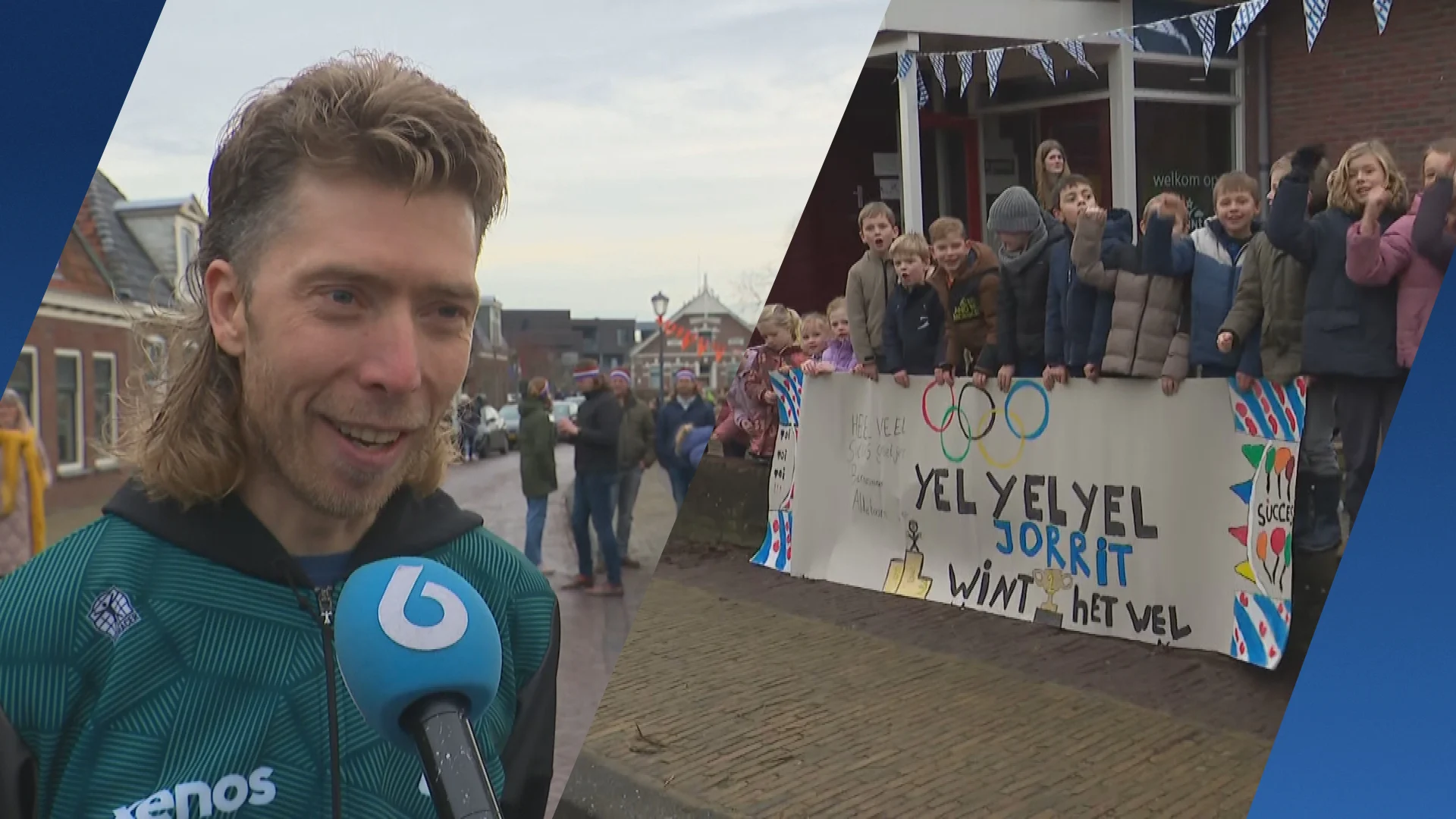 Honderden dorpsgenoten Aldeboarn zwaaien Jorrit Bergsma uit voor Olympische Spelen