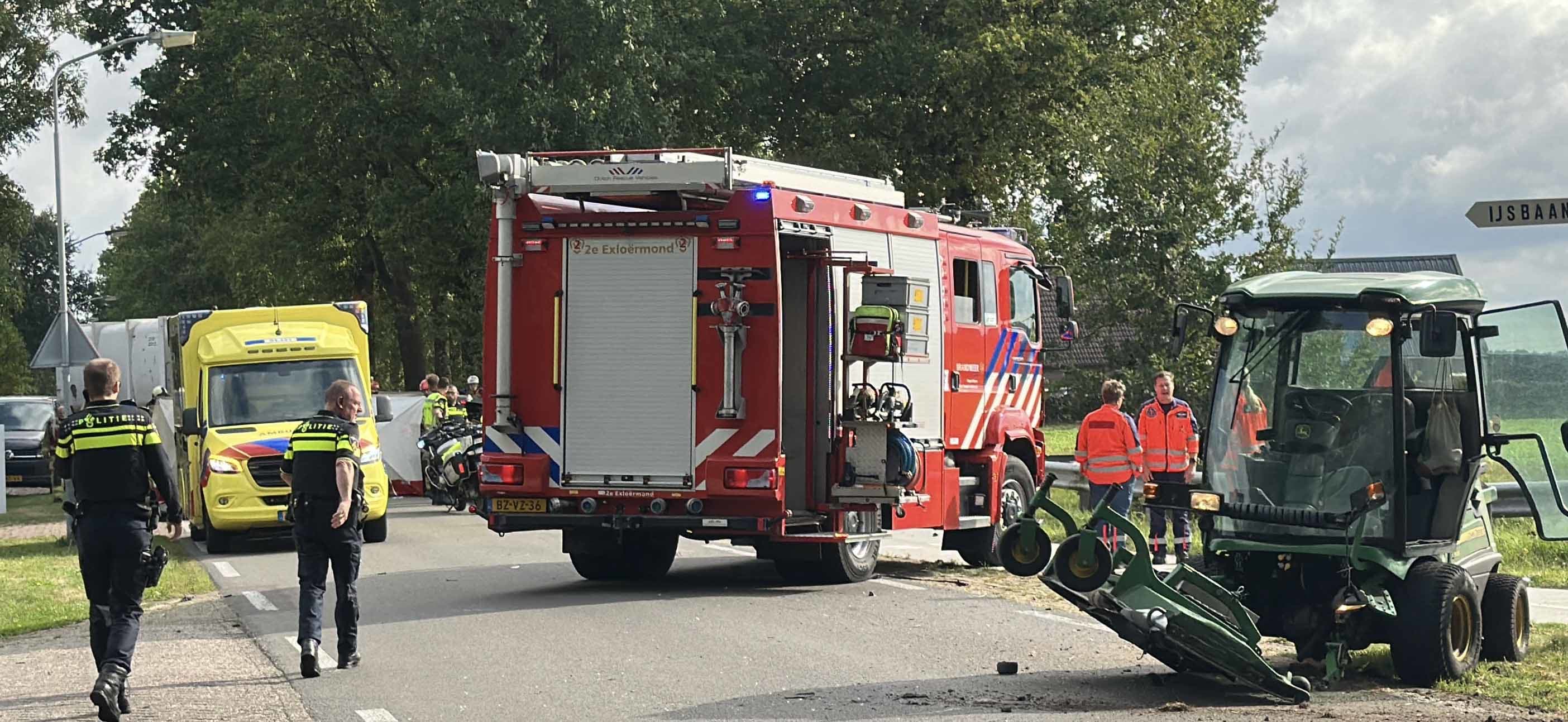 Automobilist (68) overlijdt na botsing met zitmaaier bij 2e Exloërmond