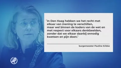 Bewakingsbeelden: kwetsend spandoek en poppen geplaatst bij Haagse moskee