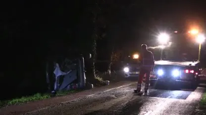 Auto belandt op de kop in sloot Marienheem, bestuurder spoorloos