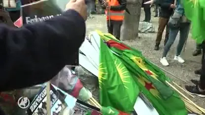 Koerden demonstreren in Amsterdam tegen Turkse inval Syrië