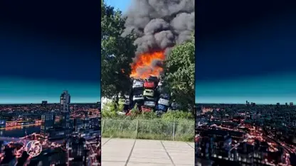 NL Alert vanwege grote brand in Duiven, rook zorgt voor files op A12