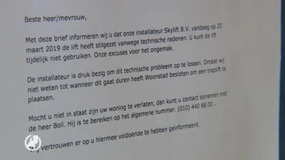 Bewoners flat Rotterdam vast in eigen woning door kapotte lift