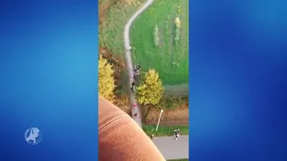 Uit koers geraakte luchtballon door buurtbewoners in veiligheid gebracht