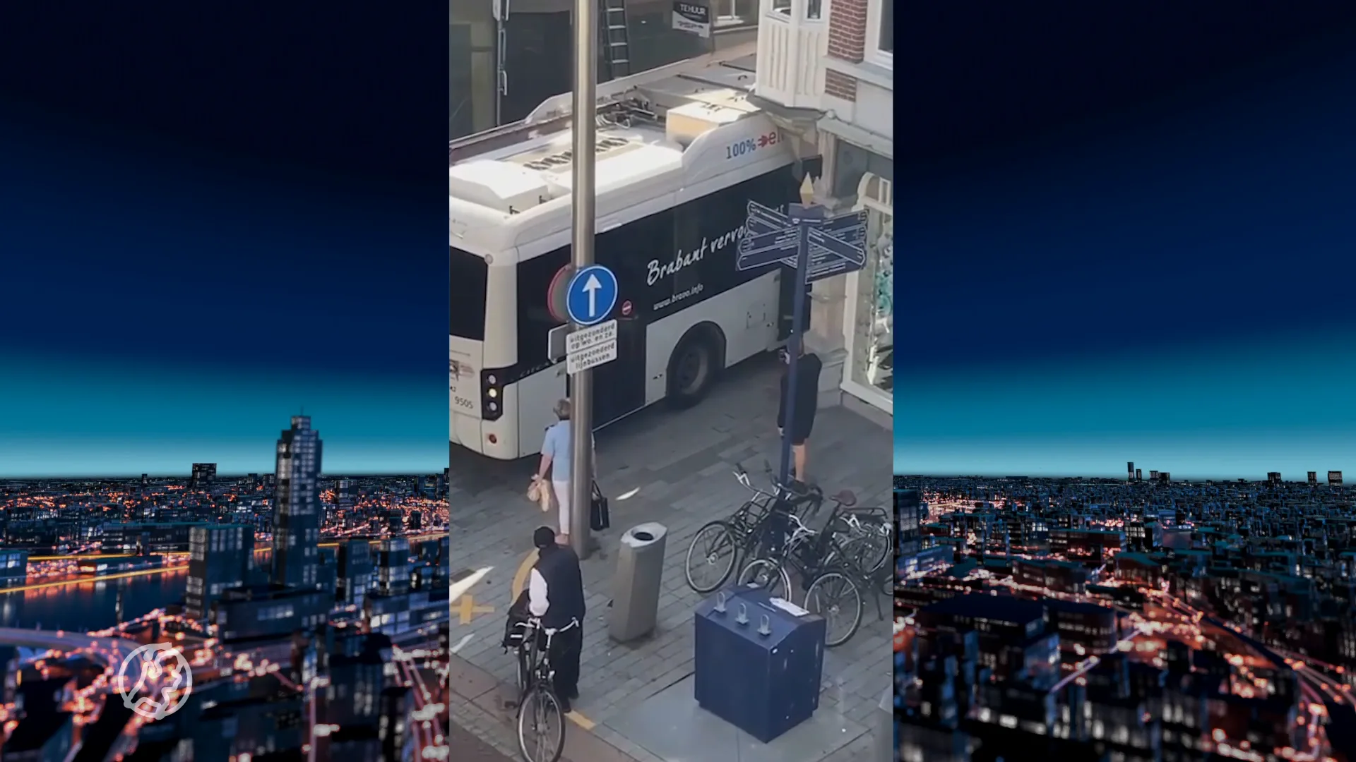 Stadsbus ramt chocoladewinkel in Den Bosch