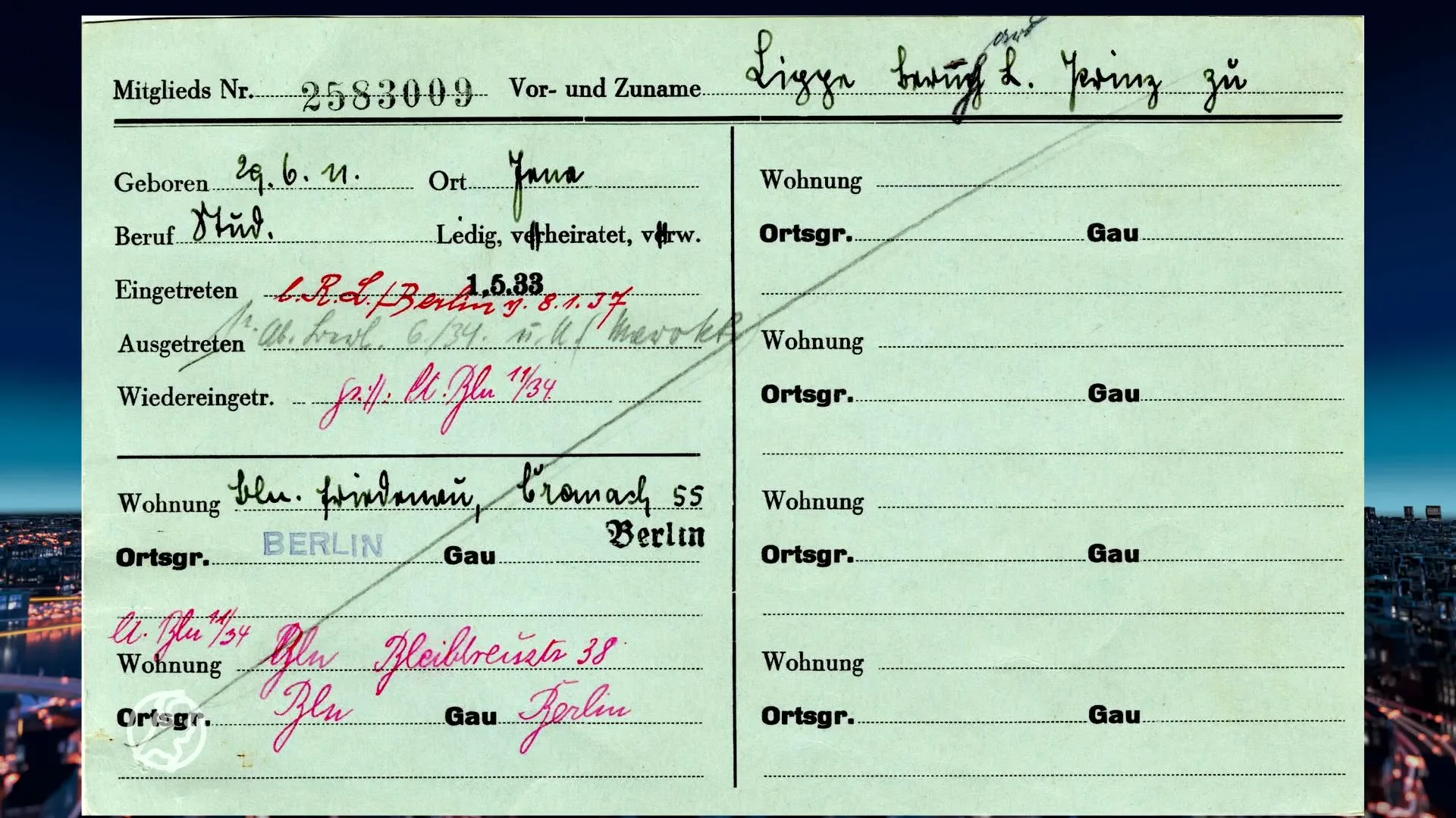 Rijksvoorlichtingsdienst: NSDAP-lidmaatschapskaart prins Bernhard bestaat