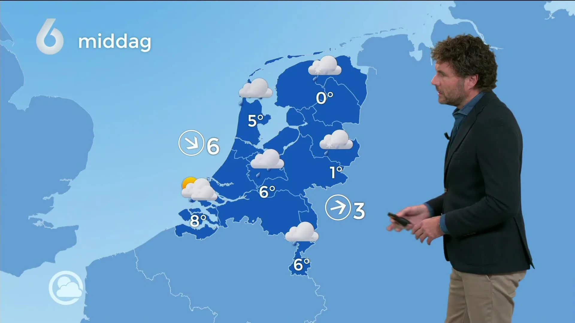 Regen gaat over in natte sneeuw