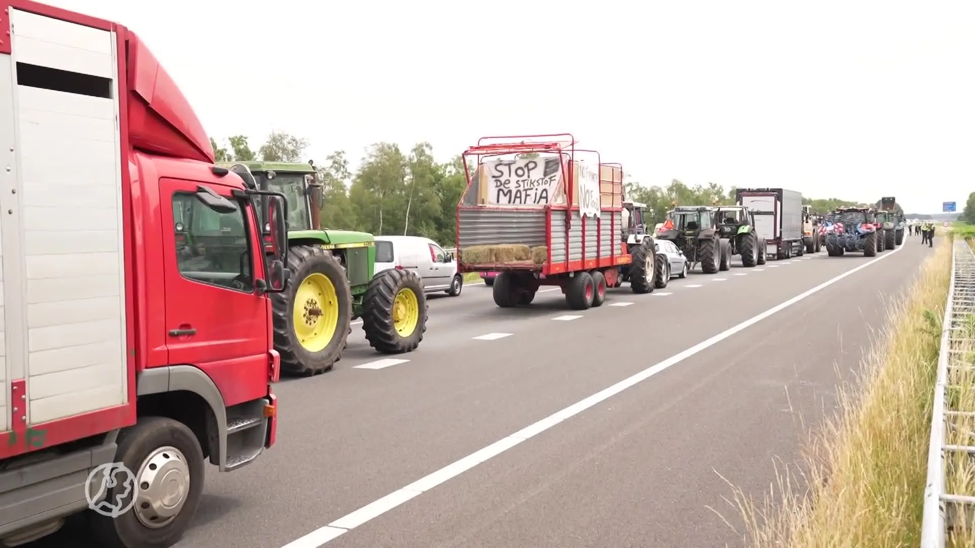 Boeren blokkeren A67