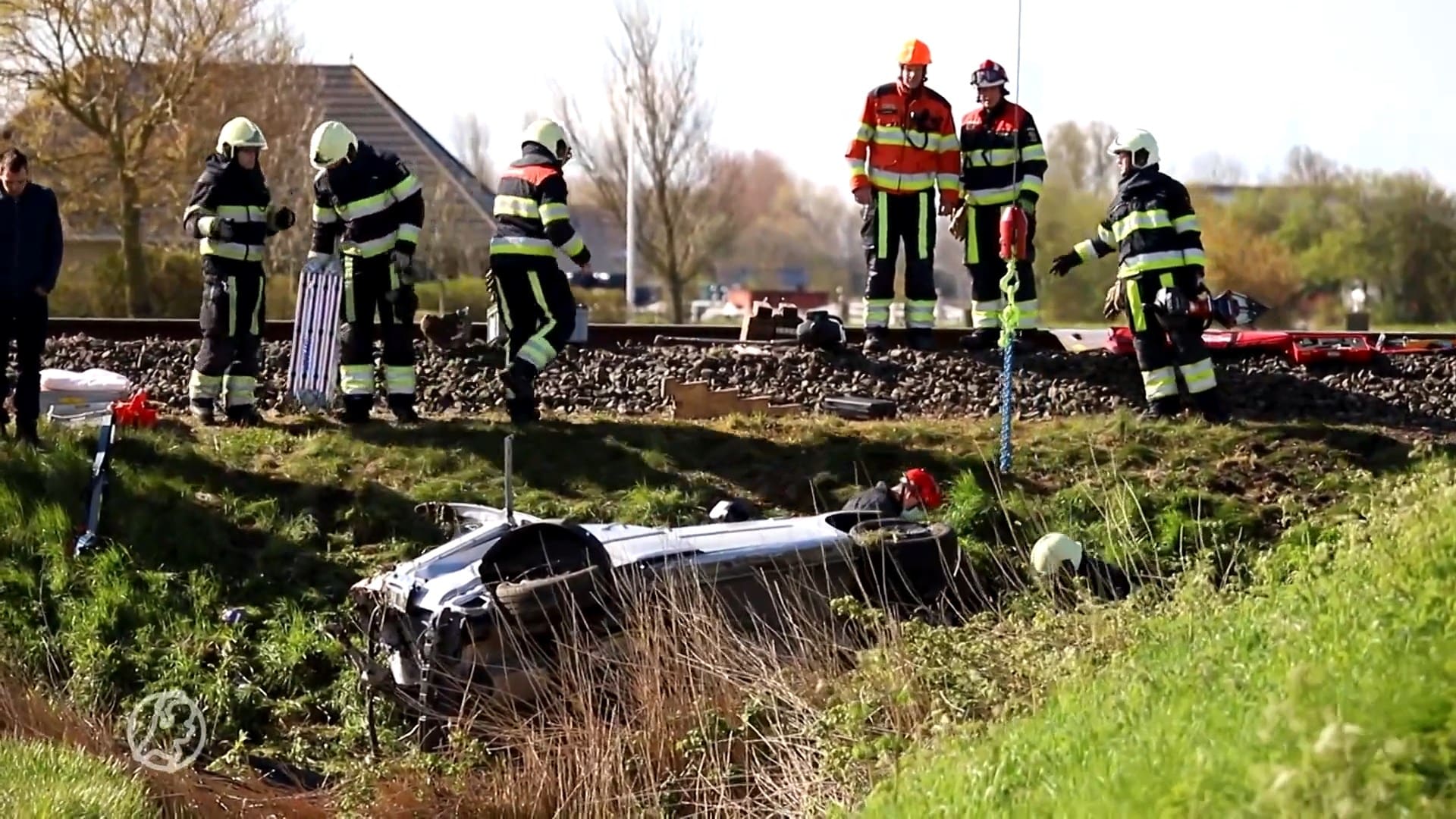 Aanrijding trein en auto Harlingen