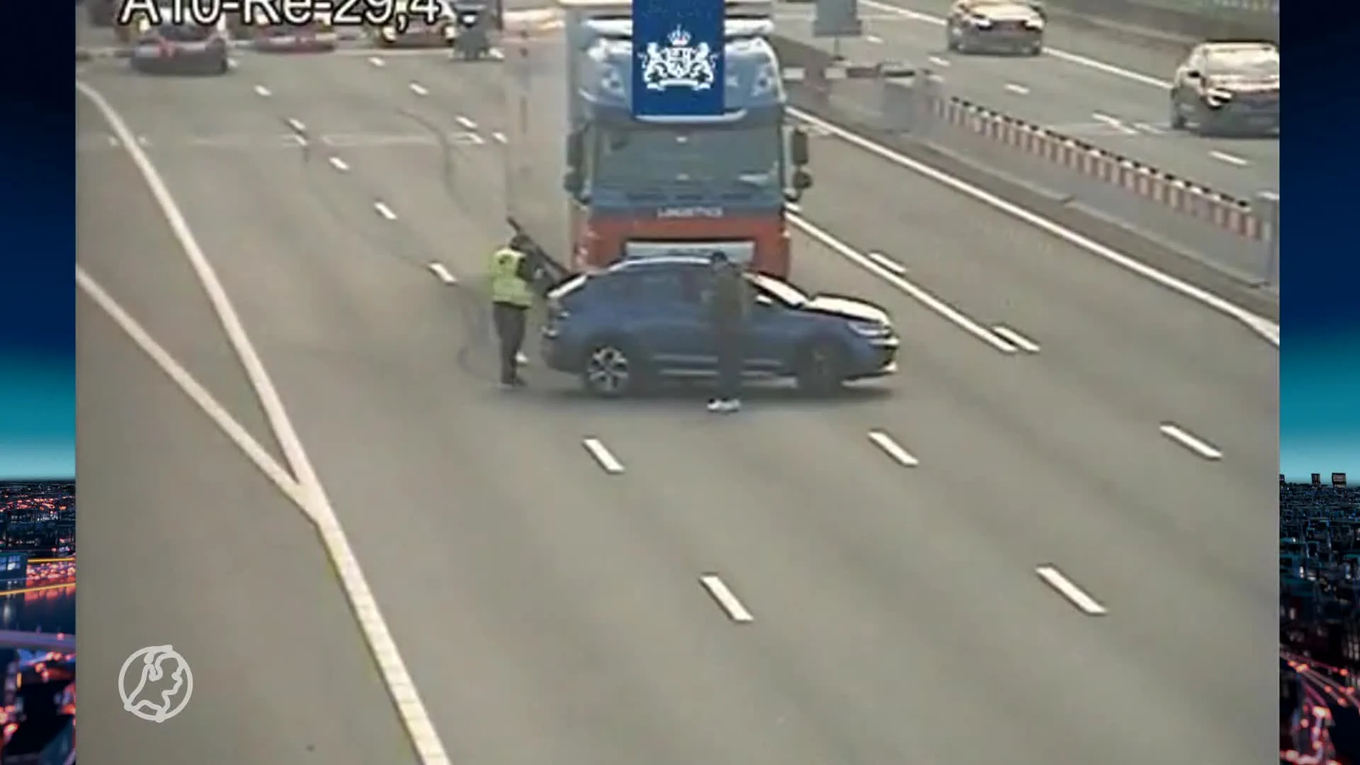 Bizarre blokkade op A10