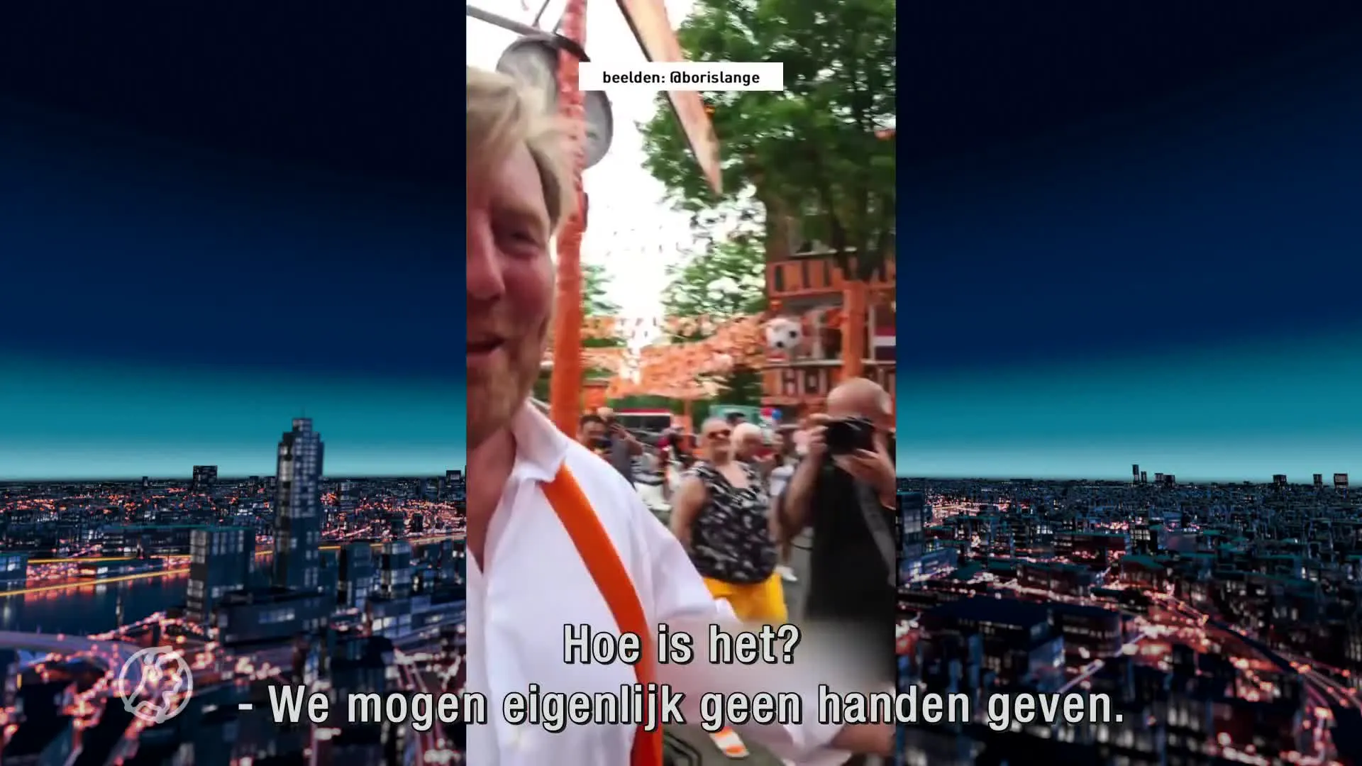 Boris schudde hand van de koning in Oranjestraat