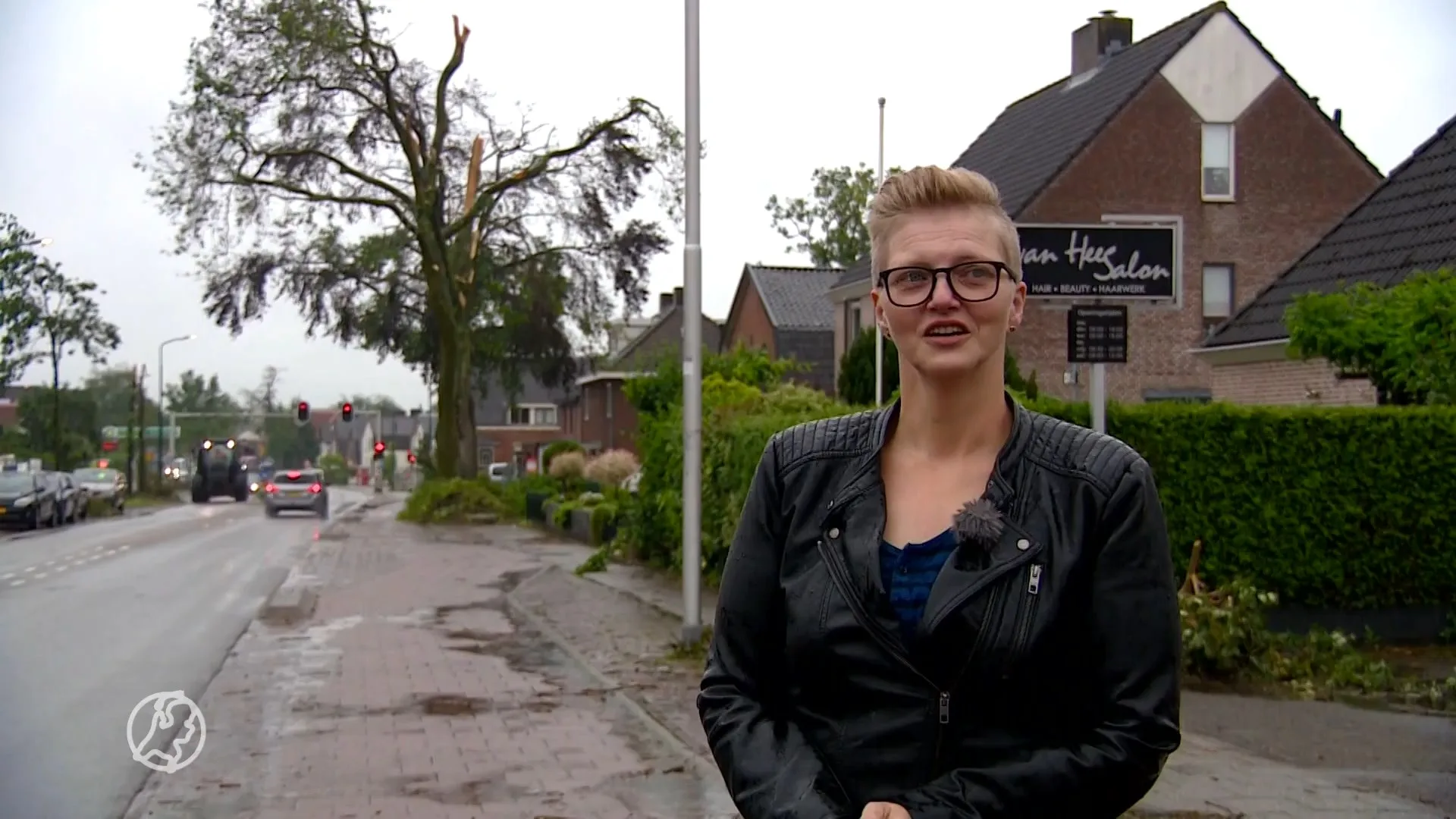 Carolien krijgt twee bomen op haar auto tijdens natuurgeweld