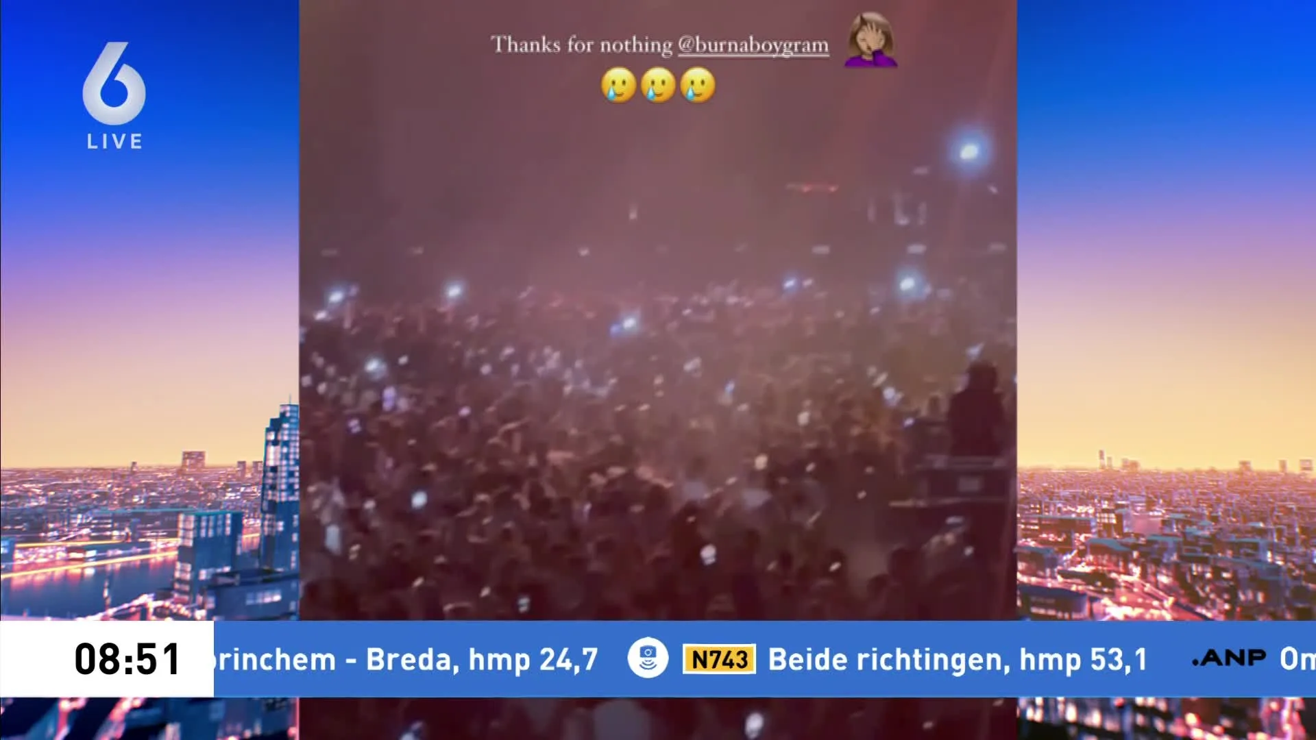 Duizenden fans voor niets naar Arnhem, Burna Boy afwezig bij eigen concert