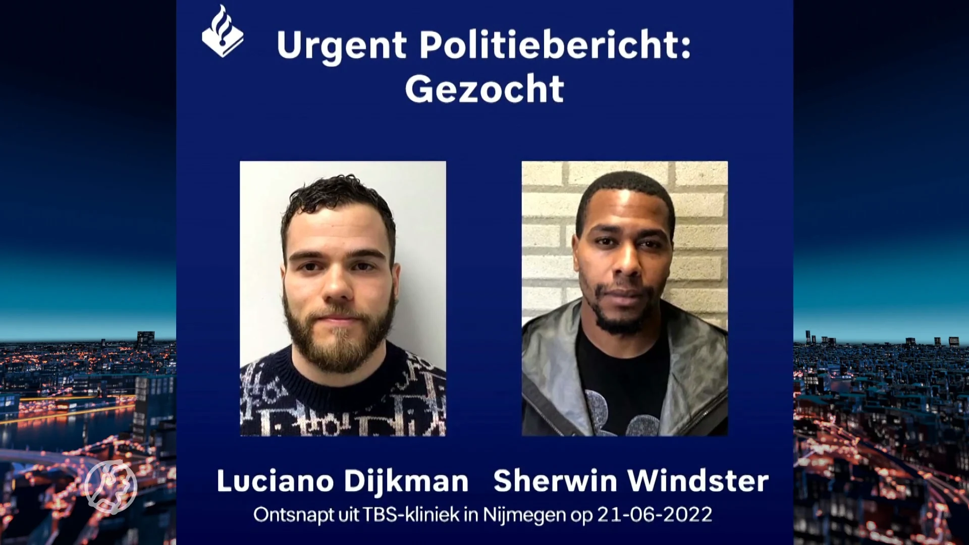 Politie deelt foto's van ontsnapte tbs'ers Luciano Dijkman en Sherwin Windster
