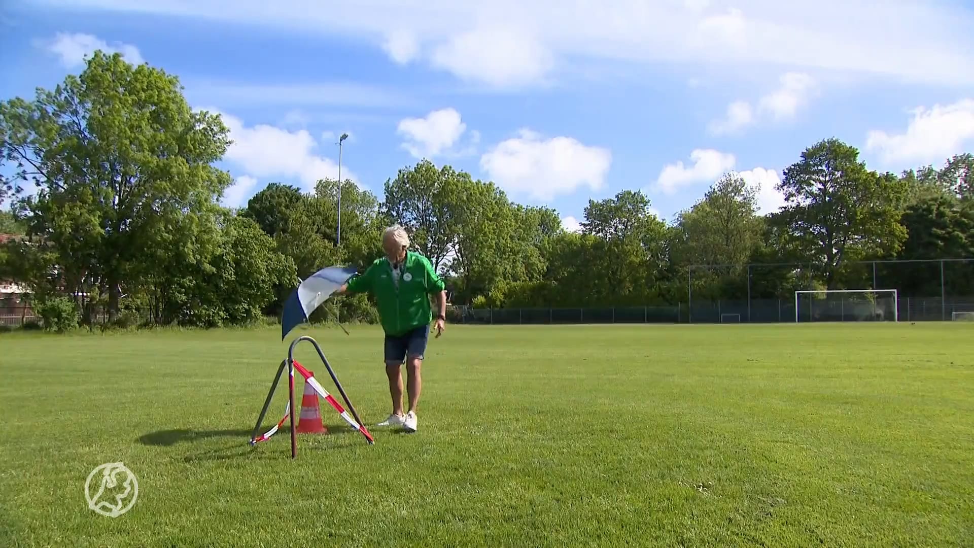 Scholeksters bouwen nest op middenstip van Hoogwoudse voetbalclub
