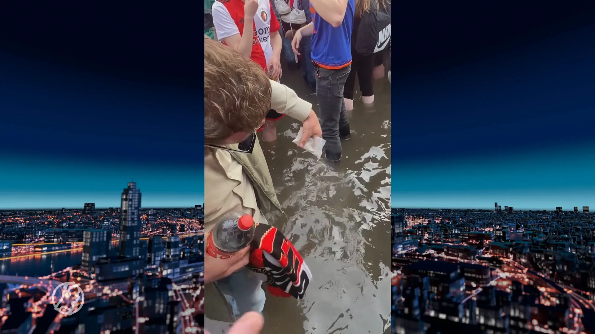 As van opa uitgestrooid in fontein tijdens Feyenoordfeest