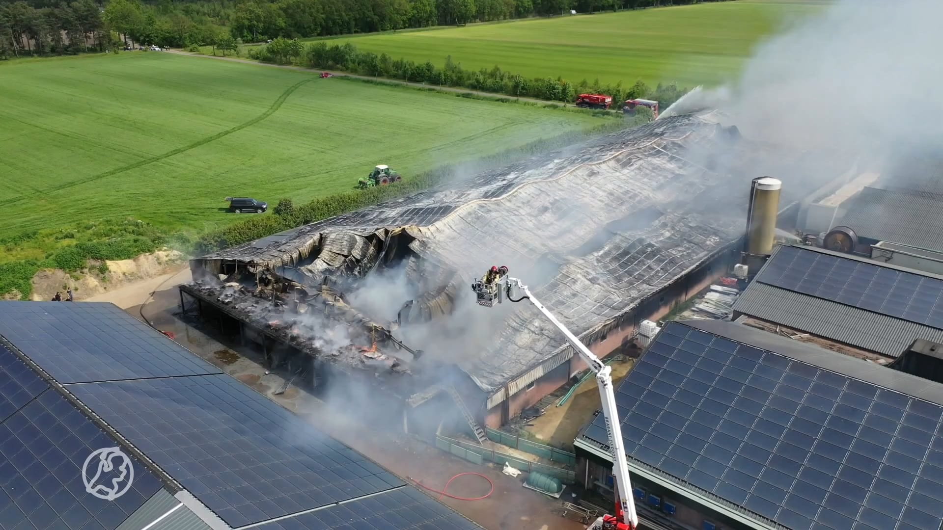 3000 varkens omgekomen bij grote brand, brandweer waarschuwt voor schadelijke rook