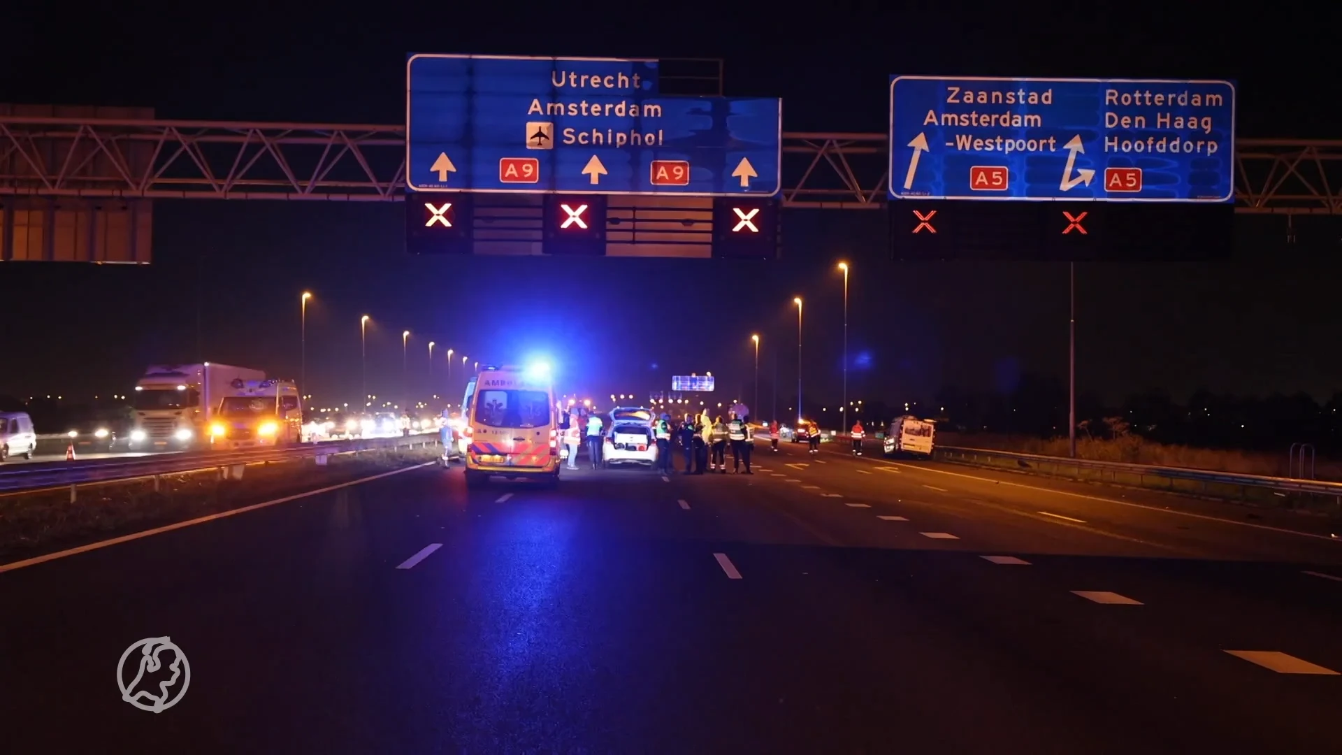 Vijf mensen gewond bij zwaar ongeluk op A9, deel van snelweg afgesloten