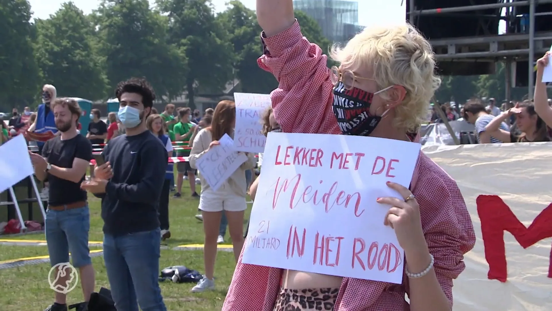 Studenten protesteren op Malieveld tegen leenstelsel