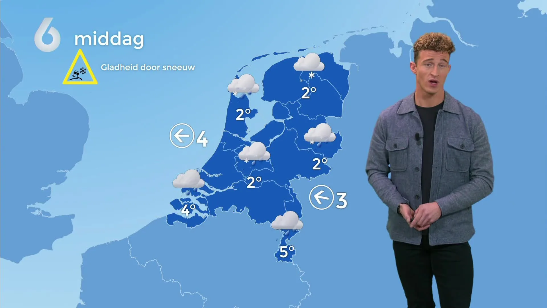 Nieuw sneeuwgebied trekt maandag over Nederland