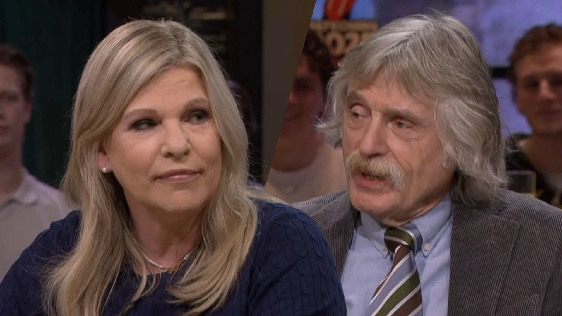 Johan Derksen tegen Tina Nijkamp: 'Jij bent een beetje overgevoelig...'