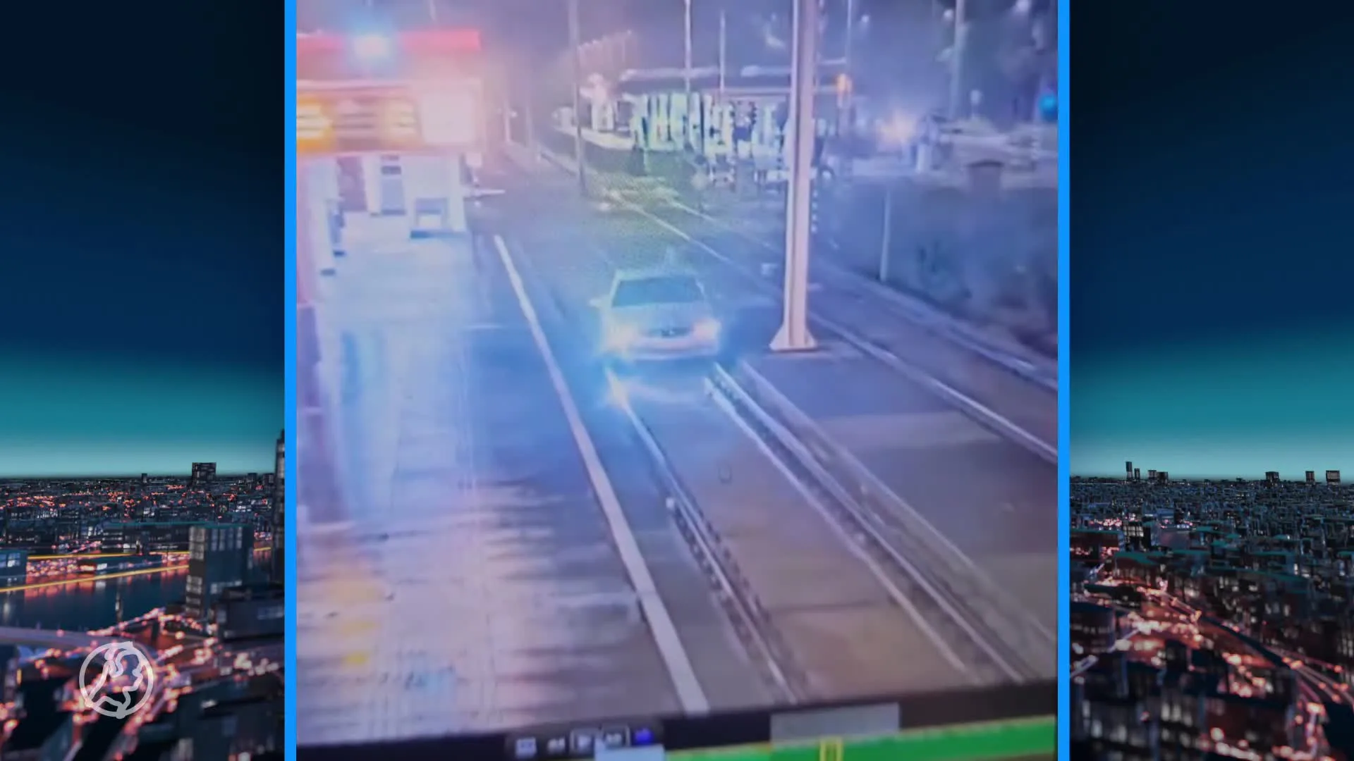 ZIEN: Dronken automobiliste rijdt metrospoor op in Rotterdam