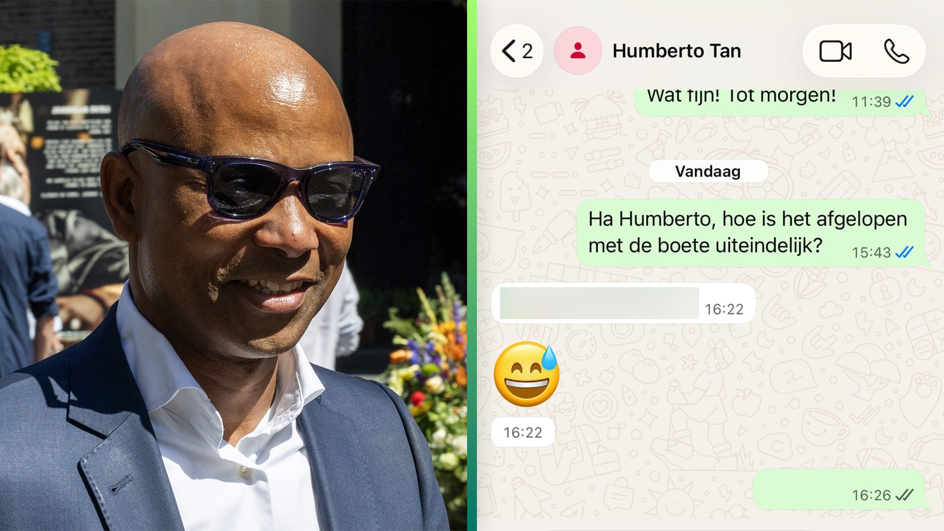 Humberto Tan krijgt boete tijdens gesprek met Gordon & Froukje