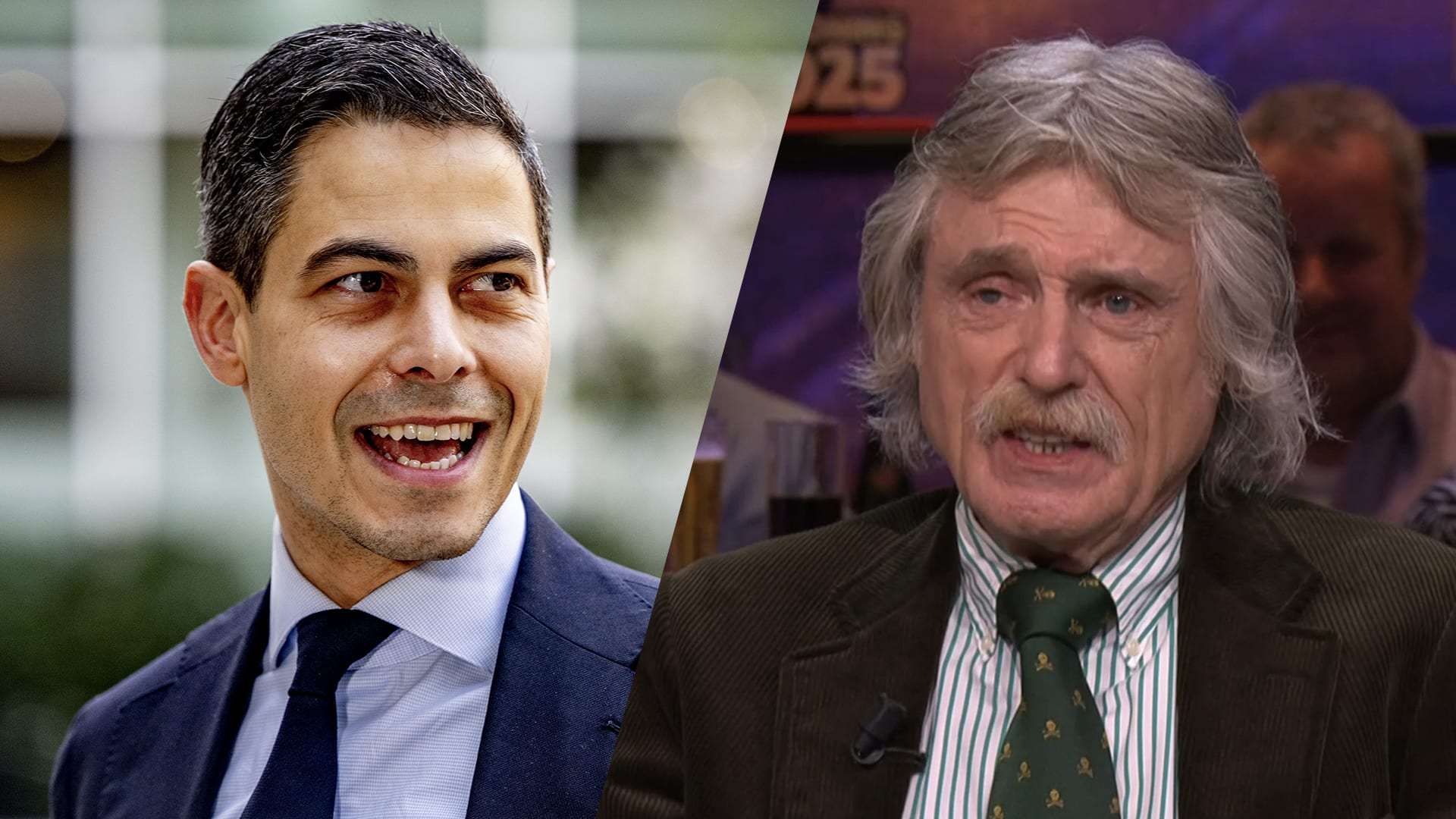 Johan Derksen wordt ziek van Rob Jetten: 'Trump legt hem in een kinderbedje in het Witte Huis!'