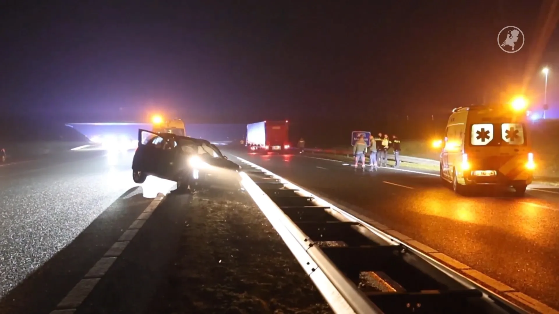 Fatale aanrijding met politiewagen op N31 bij Leeuwarden