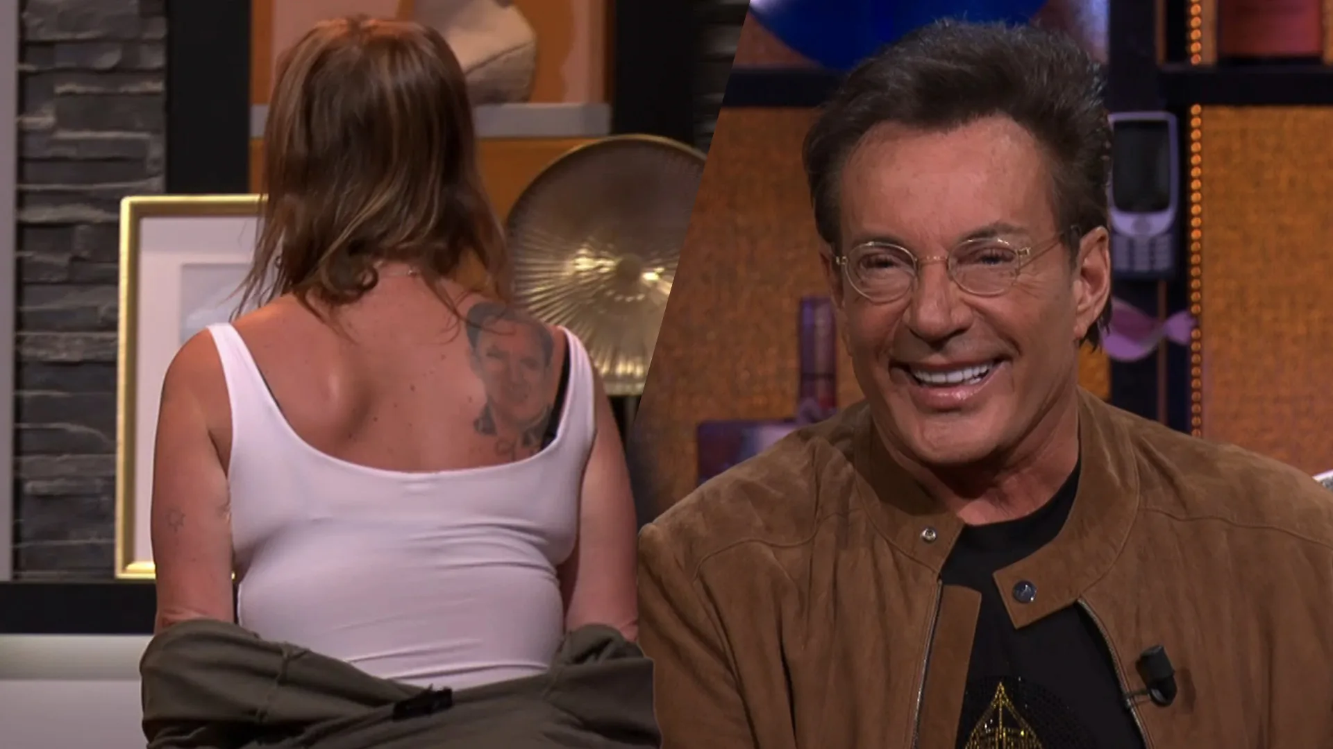 Vrouw in publiek bij Vandaag Inside toont enorm tatoeage van Gerard Joling!