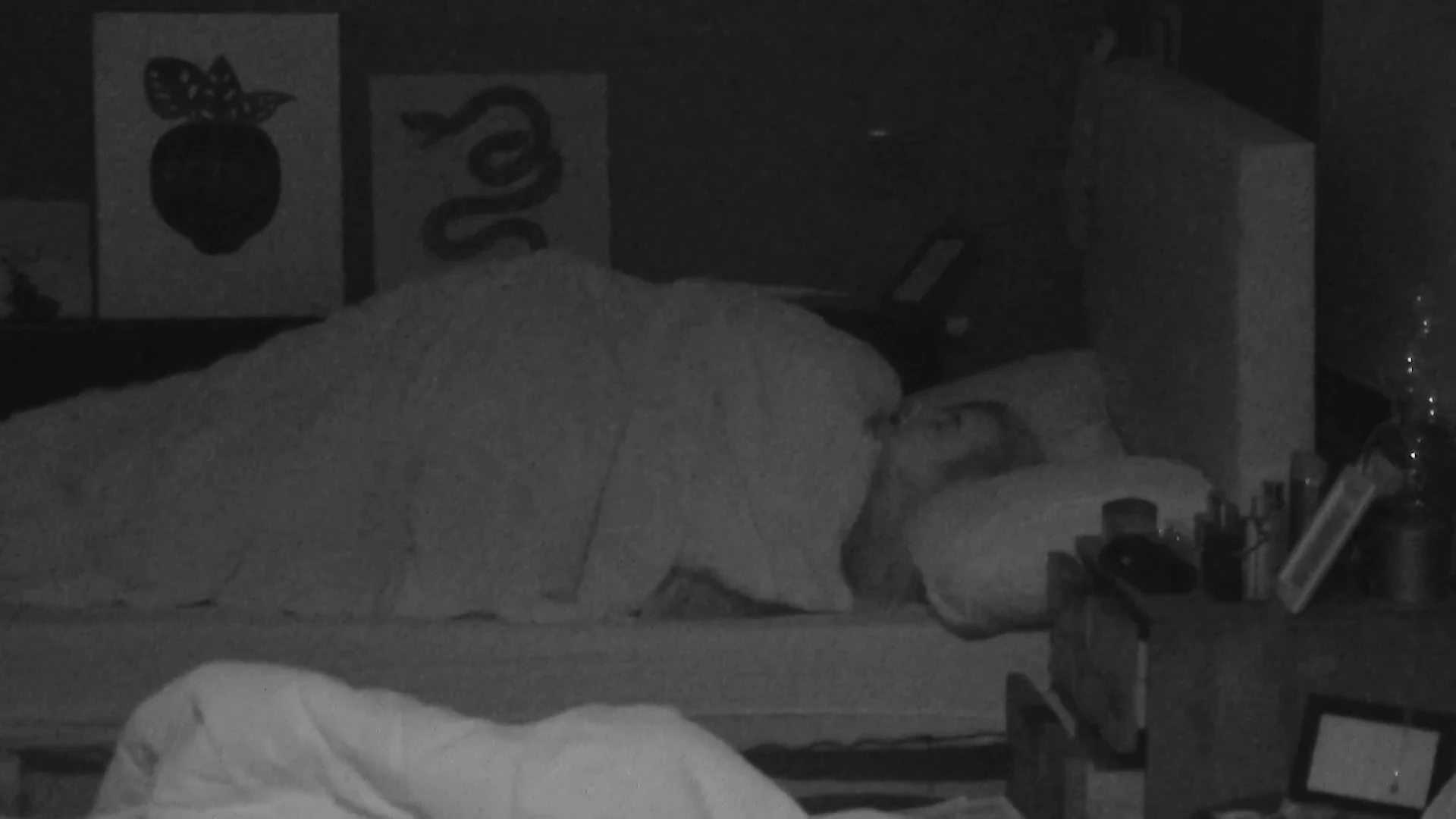 Bonnie kruipt knus bij Roland in bed