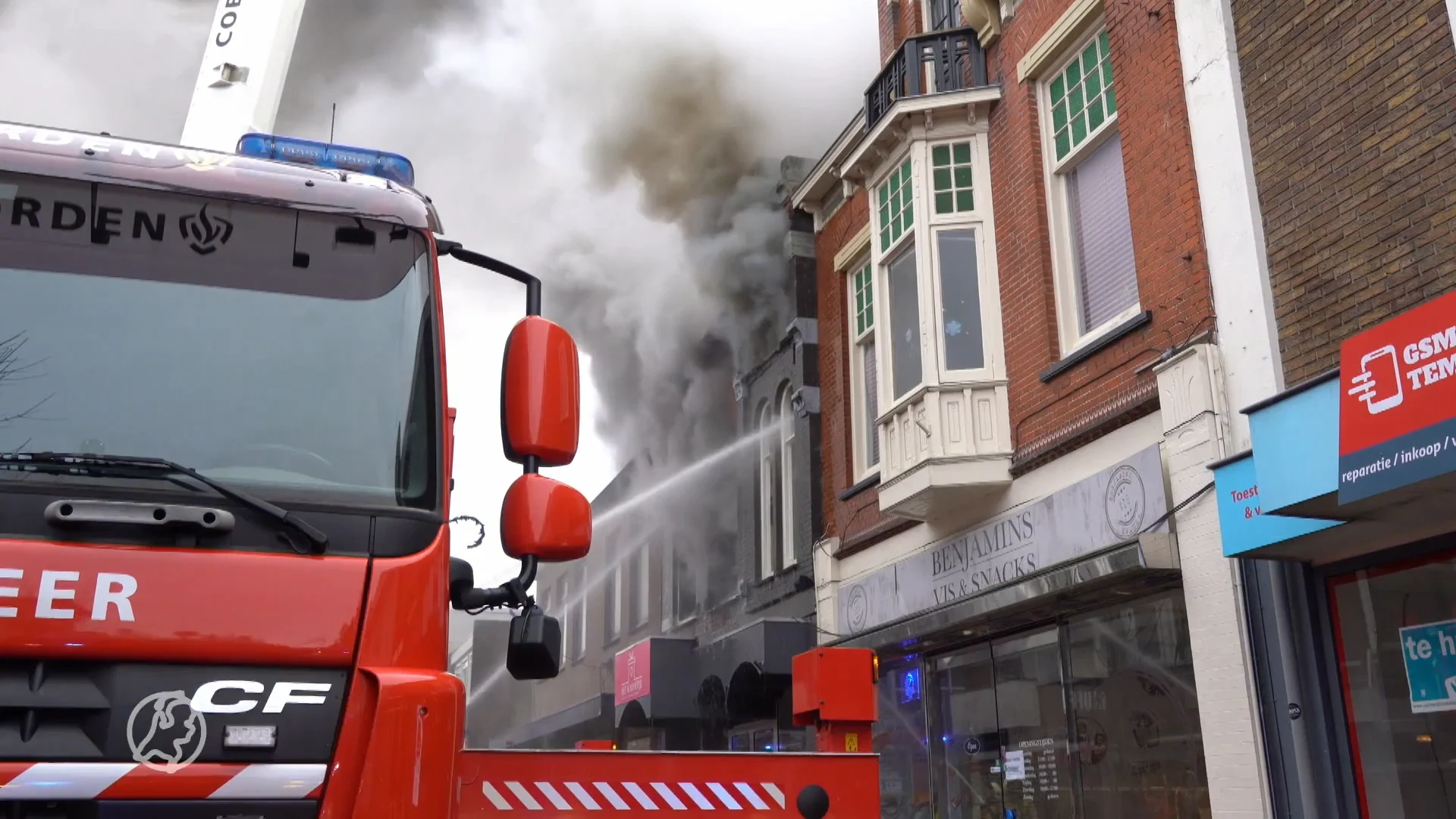 Centrum Coevorden afgesloten vanwege grote brand