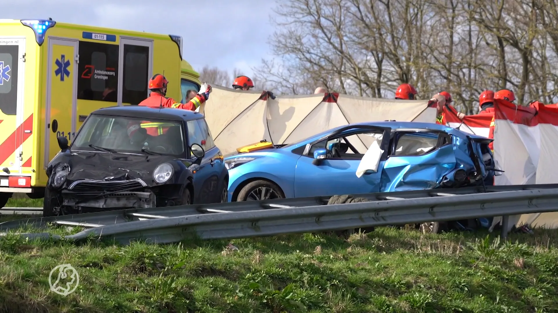 Ernstig ongeval in Meeden, weg afgesloten