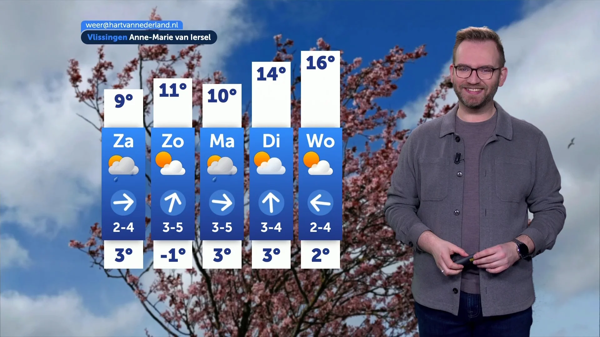 Eerst regen en harde wind, later breekt de zon soms door