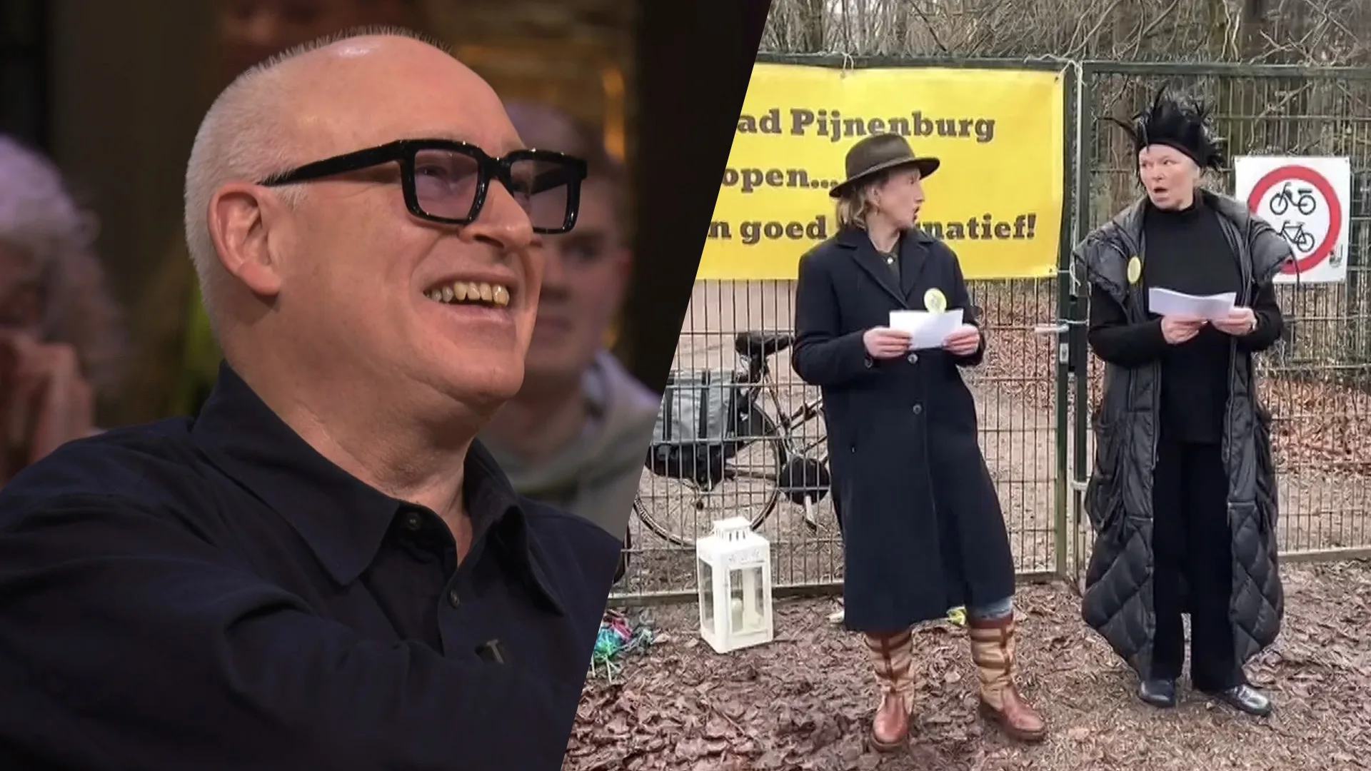 René van der Gijp schiet in de lach om beelden van een uitvaart voor een gesloten fietspad