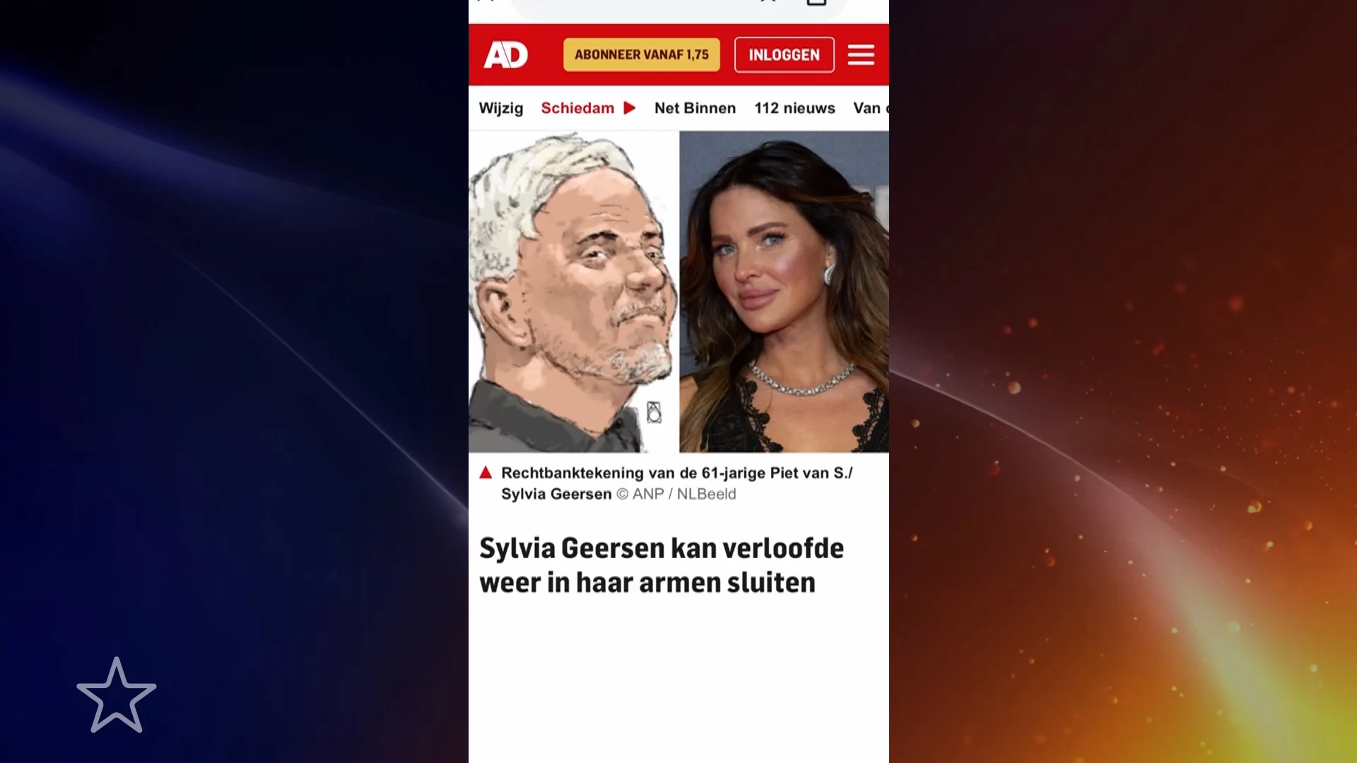 Sylvia Geersen en verloofde Piet niet onder de indruk van Piets rechtbanktekening