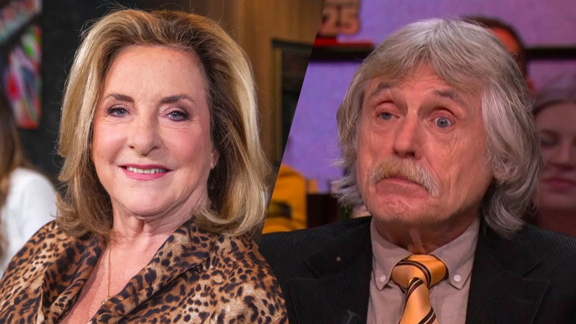 Johan Derksen hoort dat Catherine Keyl dacht dat ze een te groot achterwerk had: 'Dat klopt!'