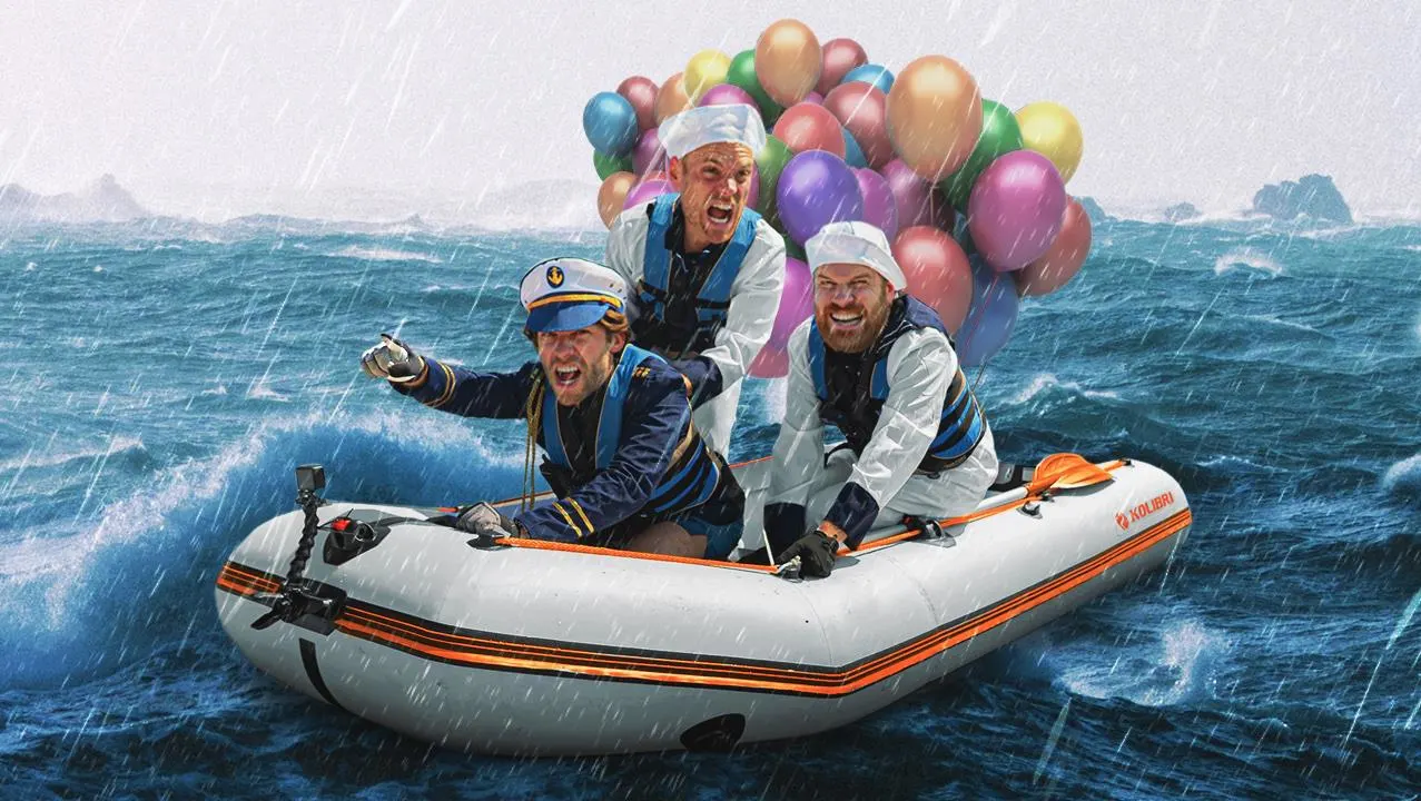 De zee oversteken in een opblaasboot