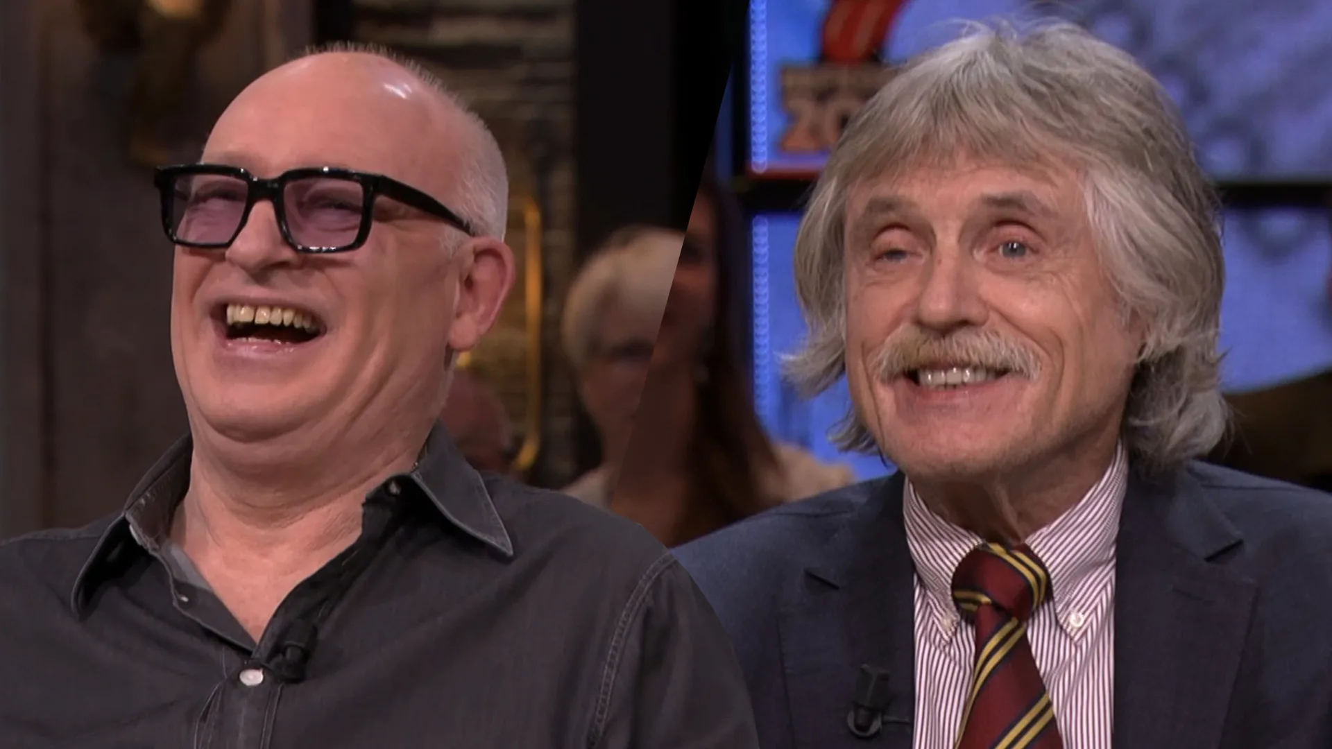 René van der Gijp lacht om Johan Derksen die nieuwe informatie heeft over scheiding van Jan Smit