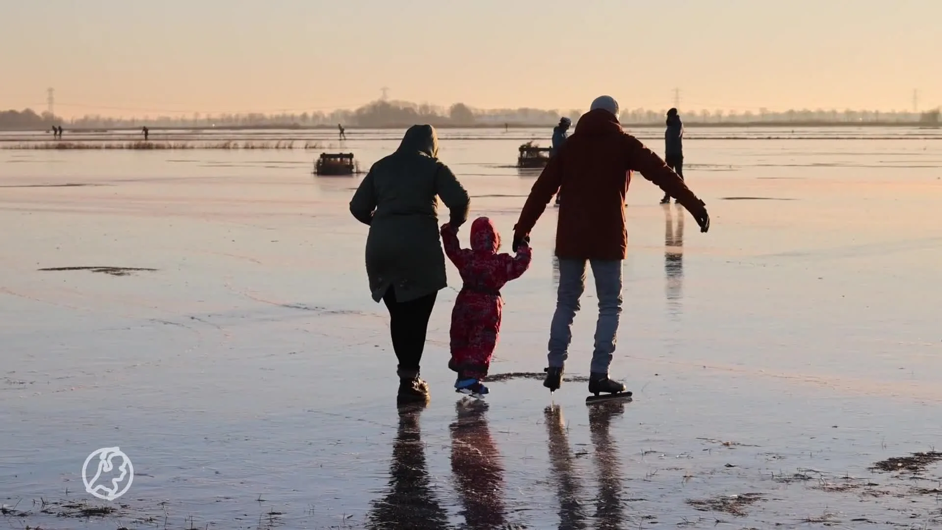 Vroege schaatspret in Friesland