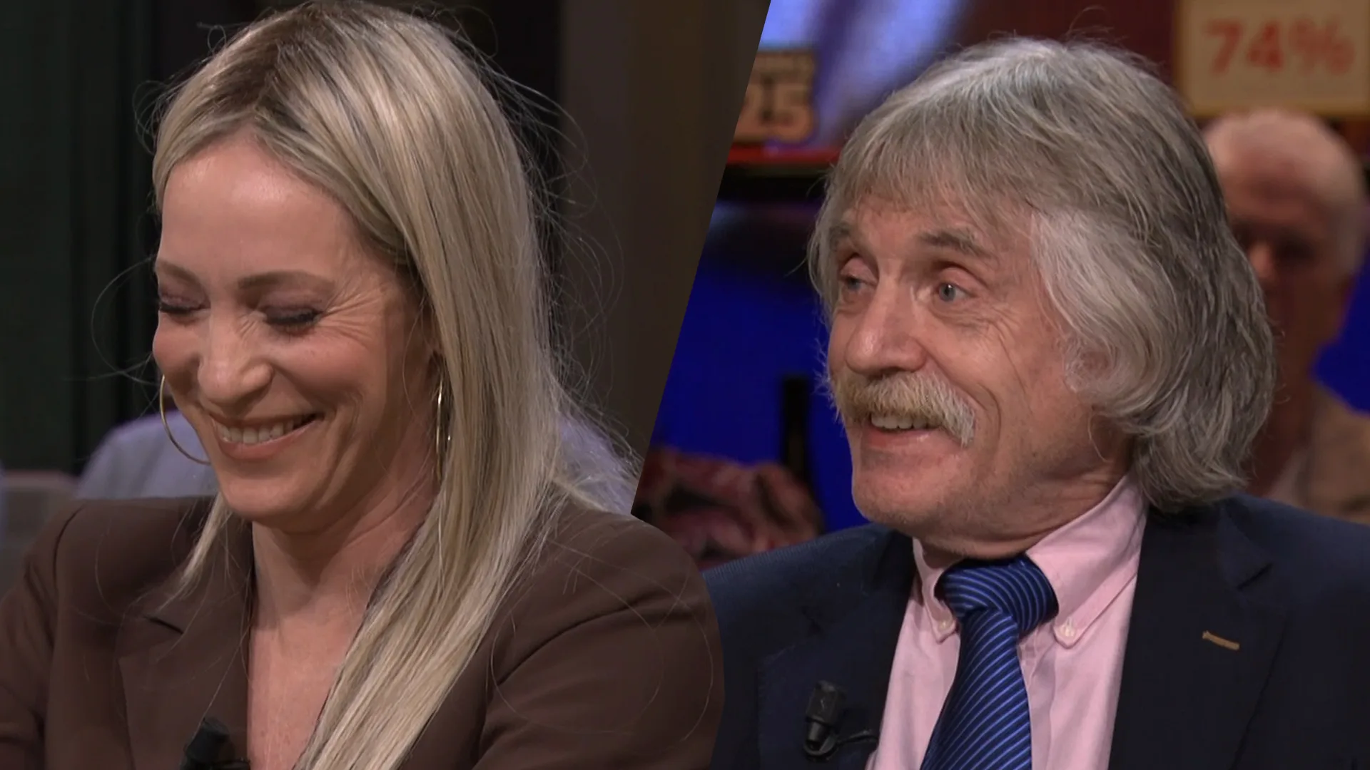 Opnieuw bloedordinair onderonsje tussen Johan Derksen en Hélène Hendriks: ‘Sjongejonge!’