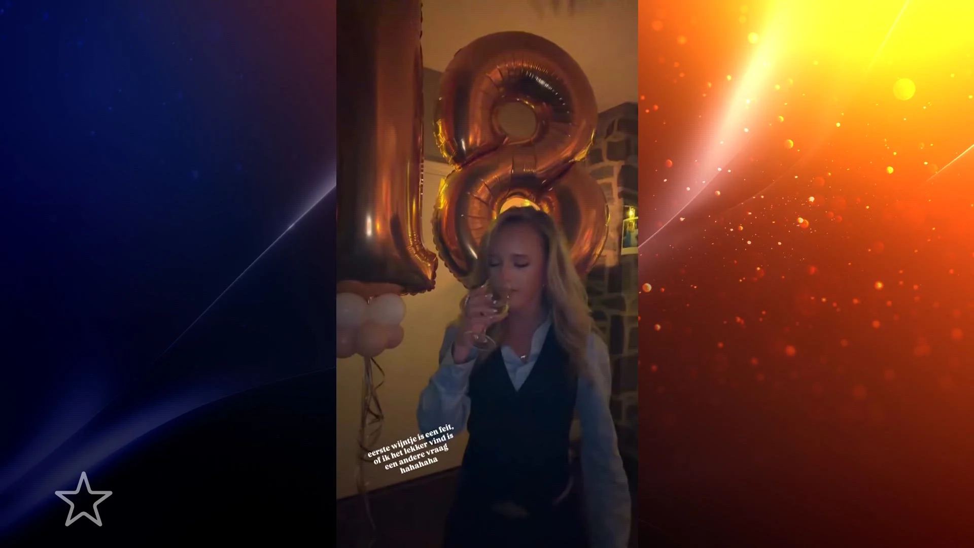 Emma Kok drinkt eerste slokje wijn op 18de verkaardag