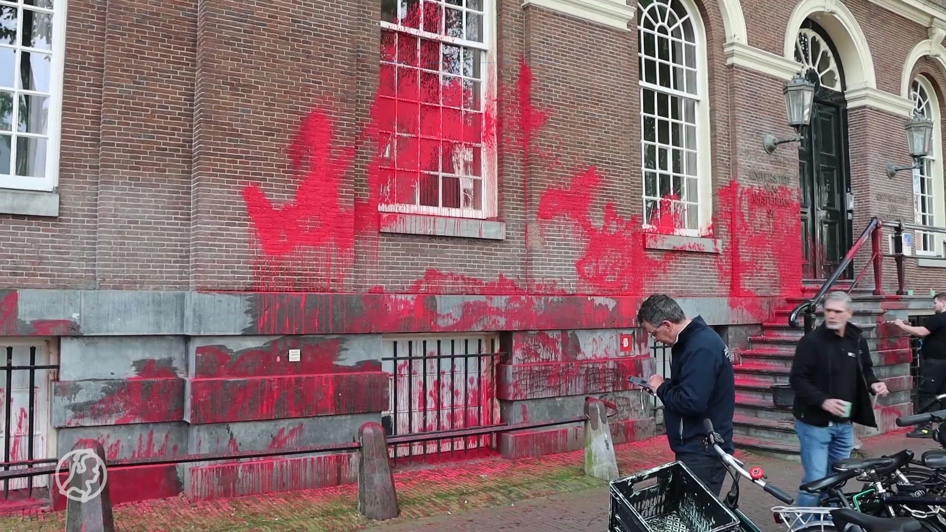 Maagdenhuis beklad door pro-Palestijnse demonstranten, UvA doet aangifte