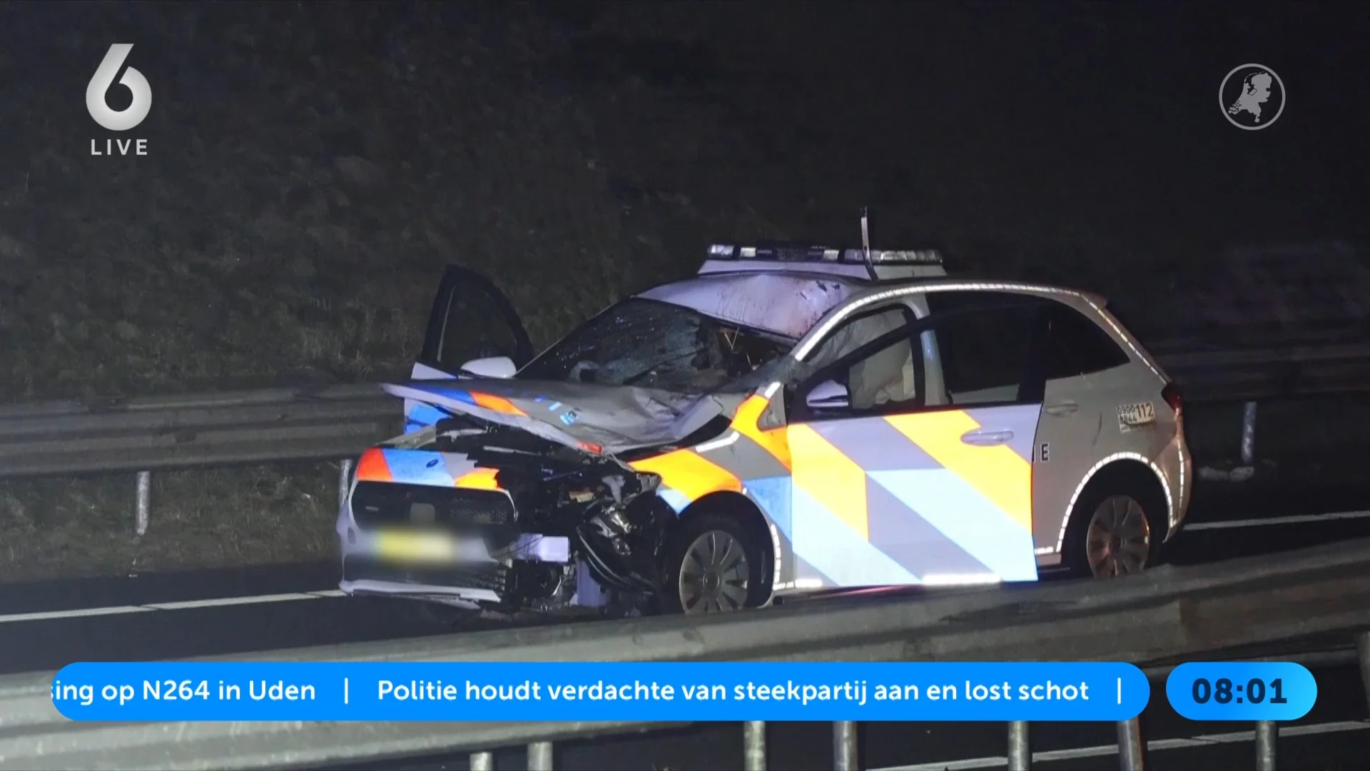 Man overlijden na fatale aanrijding met politiewagen op N31