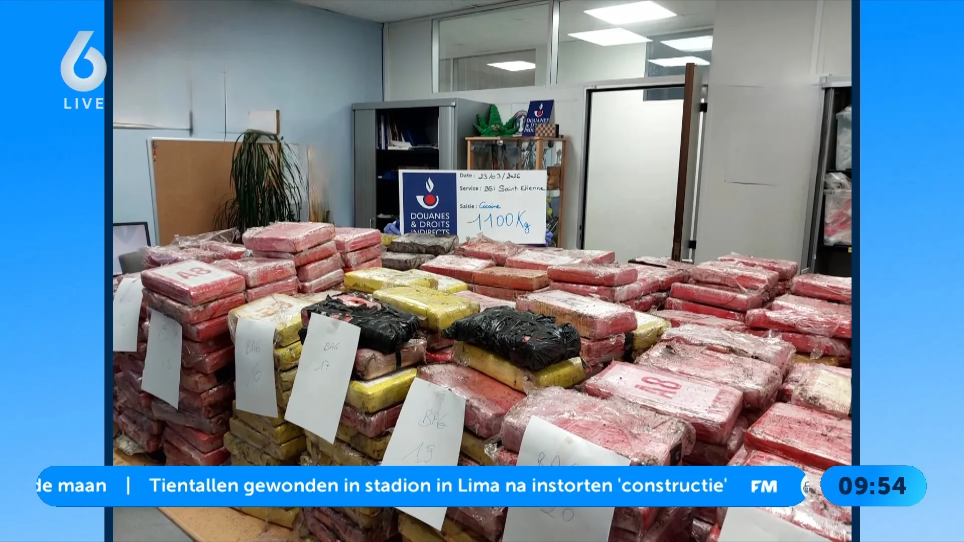 Ruim 1100 kilo coke onderschept in zakken potgrond