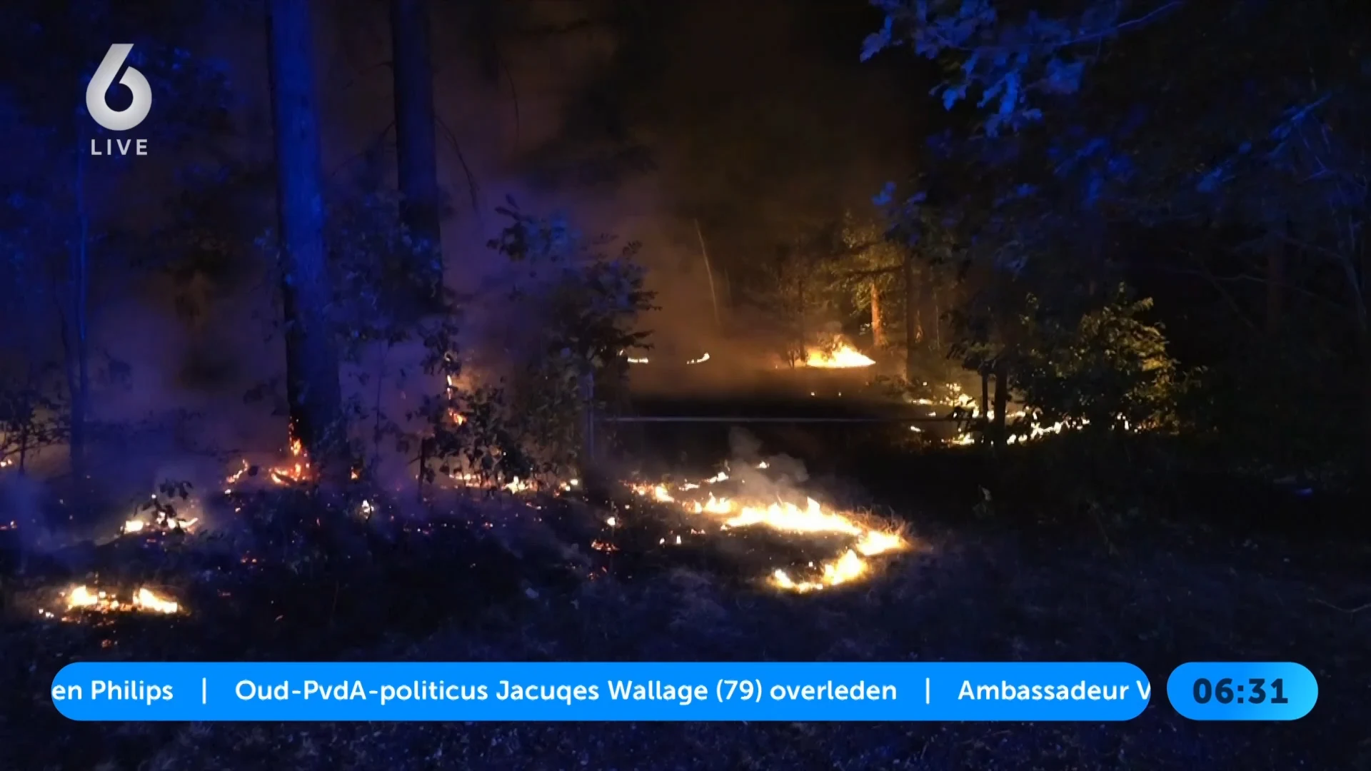 Natuurbrand op Remmerdense Heide tussen Elst en Veenendaal