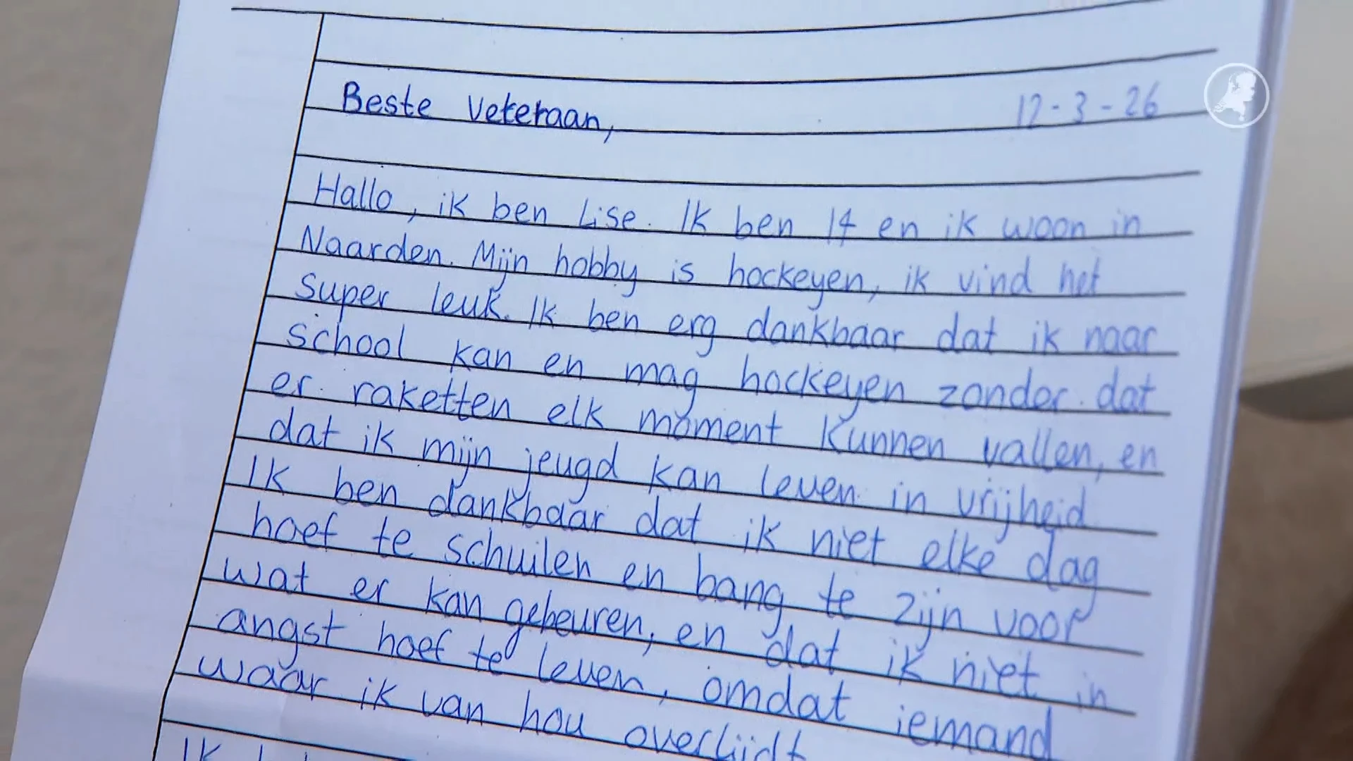 Scholieren schrijven laatste WOII-veteranen brief als dank