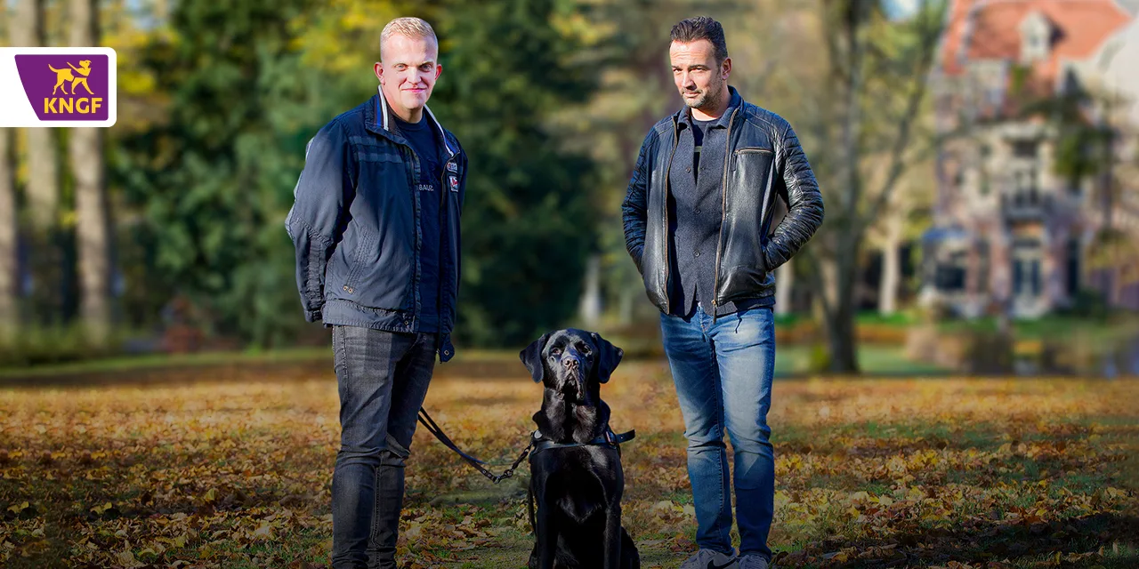 Maikel kan dankzij hulphond Orris van KNGF Geleidehonden weer alles doen wat mensen met zicht ook kunnen